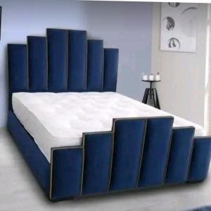 Royal Ascend Blue Velvet Bed