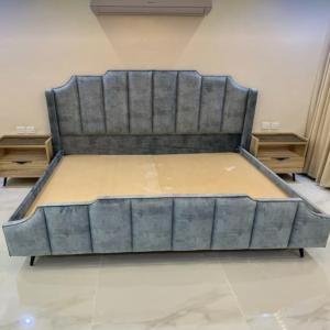 Cloud Wing Grey Velvet Bed Set