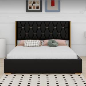 Modern Black Upholstered Bed