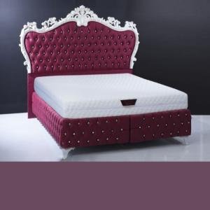 Luxury Velvet Tufted Bed with Crystal Detailing
