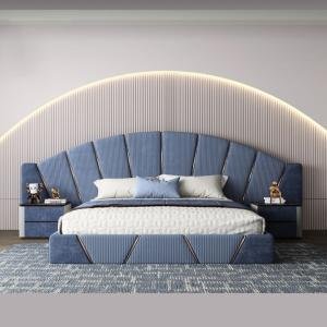 Modern Art Deco Velvet Bed