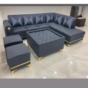 Luxury Navy Blue Sectional Sofa Set