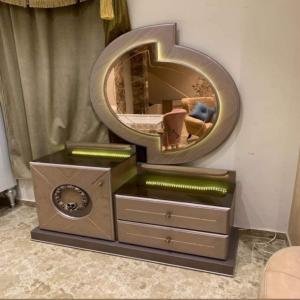 Luxurious Mirror Vanity Dresser with LED Accents
