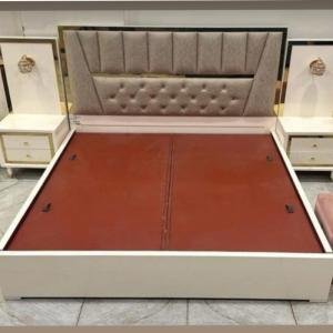 Beige & White Elegant Bed Set by Abuanees Furniture