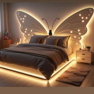 Butterfly LED Backlit Bed Set by Abuanees Furniture
