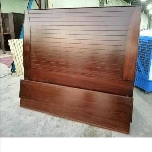 Classic Wooden Bed Frame with Elegant Slatted Headboard