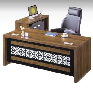 Modern Wooden Office Desk Set with Decorative Design