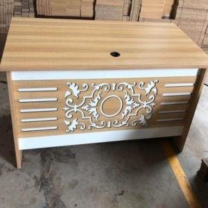 Wooden Office Desk with Decorative Design