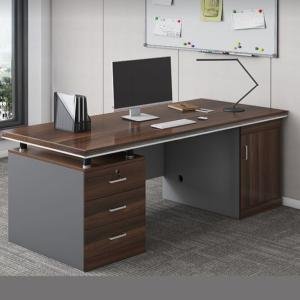 Modern Executive Office Desk with Storage and Cable Management